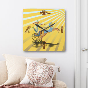 Ramses On His Chariot Square Wall Clock