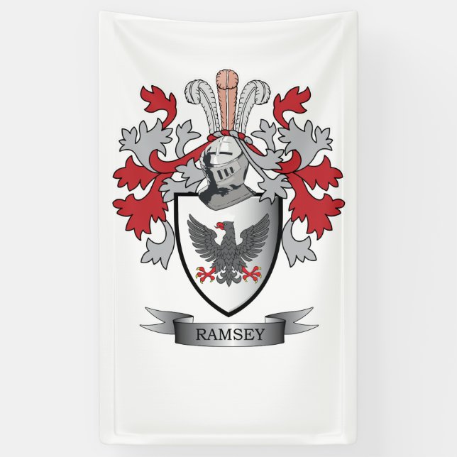 Ramsey Family Crest Coat of Arms Banner (Vertical)