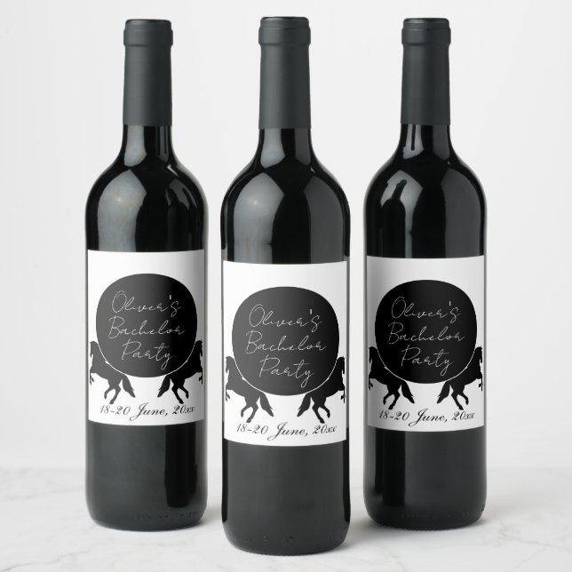 Ranch and Rides Themed Bachelor Party Wine Label (Bottles)