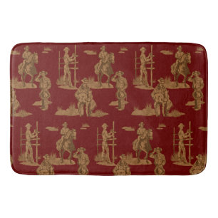 Ranch Cowboys Horse Calf Fence Bath Mat