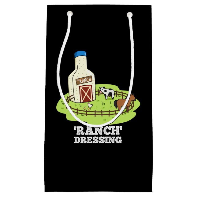 Ranch Dressing Funny Food Pun Dark BG Small Gift Bag (Front)