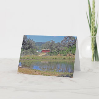 Ranch Home and Barn in Texas HIll Country Card