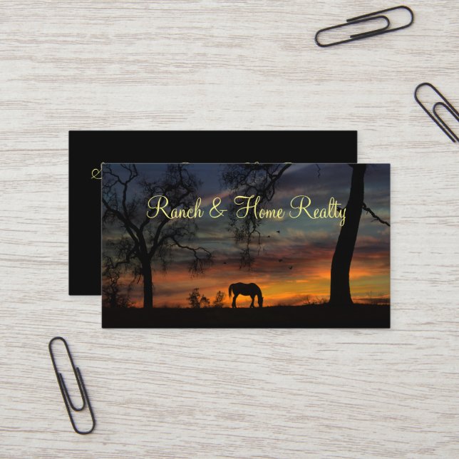 Ranch Real Estate Business Cards (Front/Back In Situ)