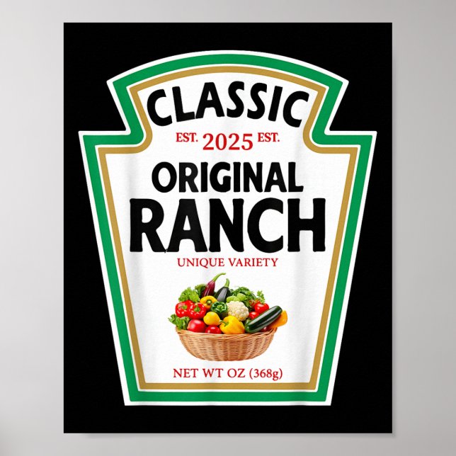 Ranch Sauce Green Salad Dressing Condiment Diy Hal Poster (Front)