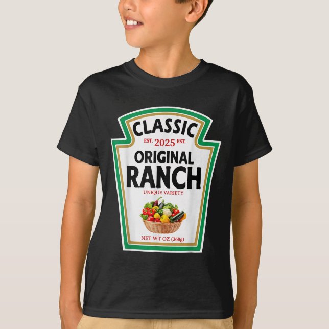 Ranch Sauce Green Salad Dressing Condiment Diy Hal T-Shirt (Front)