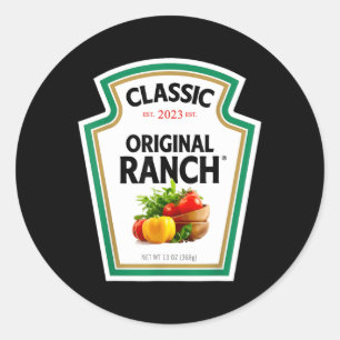 Ranch Sauce Green Salad Dressing Halloween Classic Round Sticker