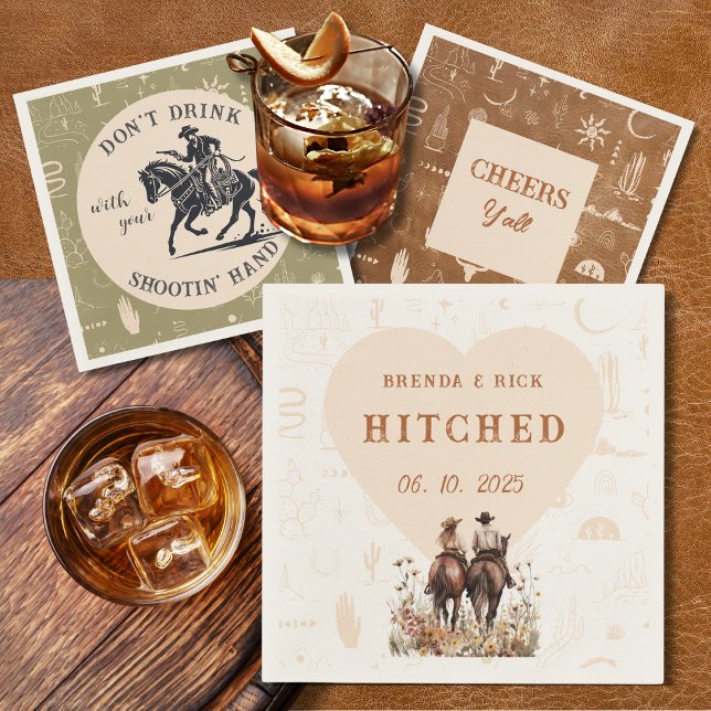 Ranch Wedding Hitched Customised Paper Napkin (Creator Uploaded)