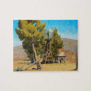 Ranch Windmill, Carson, Nevada by Maynard Dixon Jigsaw Puzzle