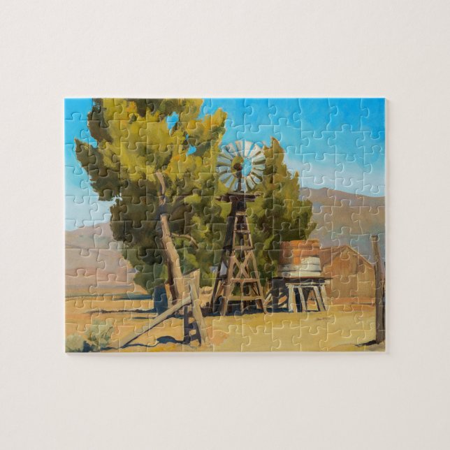 Ranch Windmill, Carson, Nevada by Maynard Dixon Jigsaw Puzzle (Horizontal)