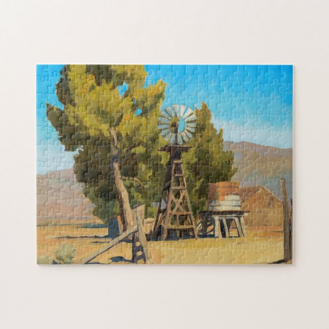 Ranch Windmill, Carson, Nevada by Maynard Dixon Jigsaw Puzzle (Horizontal)