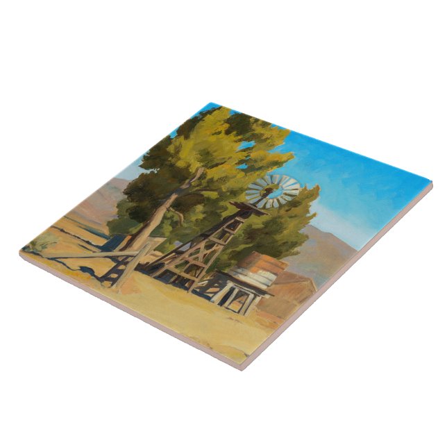 Ranch Windmill, Carson, Nevada by Maynard Dixon Tile (Side)
