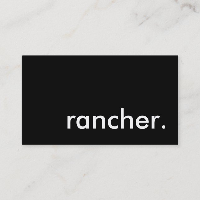 rancher. business card (Front)