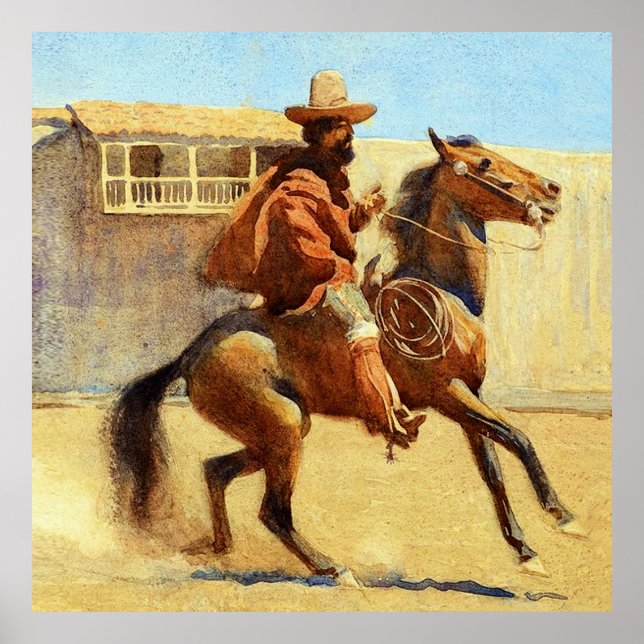 Ranchero of Old California by Maynard Dixon Poster (Front)