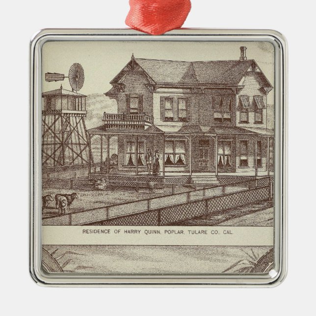 Ranches, Poplar, Cal Metal Tree Decoration (Front)