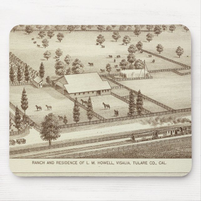 Ranches, Visalia, Cal Mouse Mat (Front)