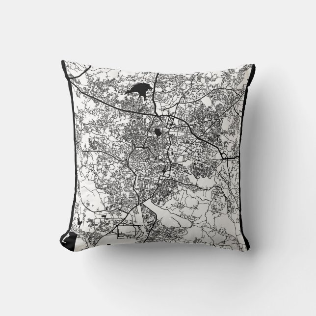 Ranchi Jharkhand City Map Cushion (Front)