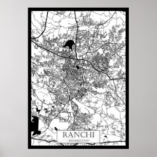 Ranchi Jharkhand City Map Poster
