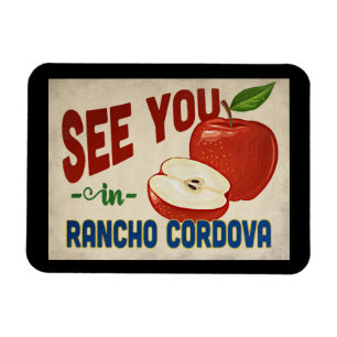 Rancho Cordova California Apple - Vintage Travel Magnet