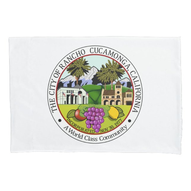 Rancho Cucamonga (California) City Seal Pillowcase (Front-Left)