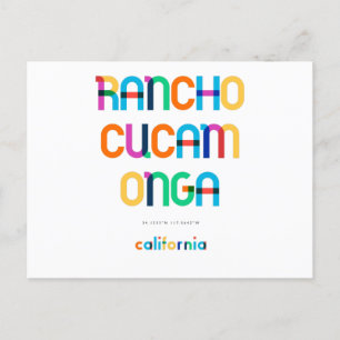 Rancho Cucamonga California Mid Century, Pop Art, Postcard