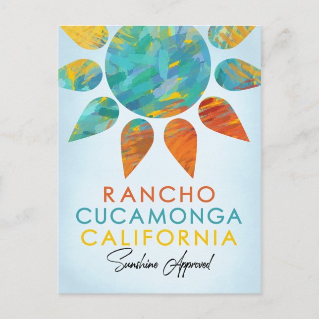 Rancho Cucamonga California Sunshine Travel Postcard (Front)