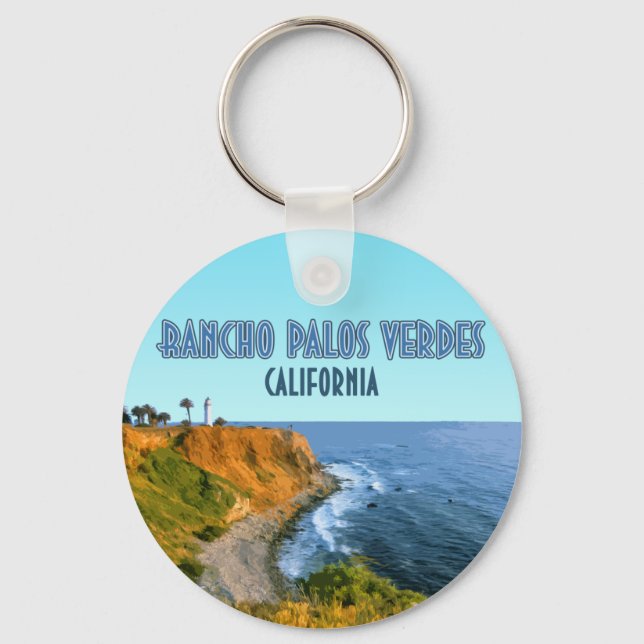 Rancho Palos Verdes California Point Vicente Key Ring (Front)