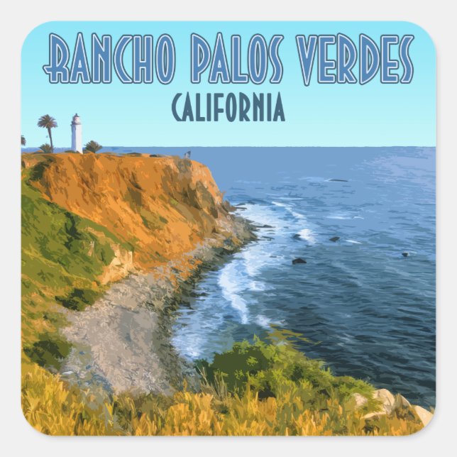 Rancho Palos Verdes California Point Vicente Square Sticker (Front)