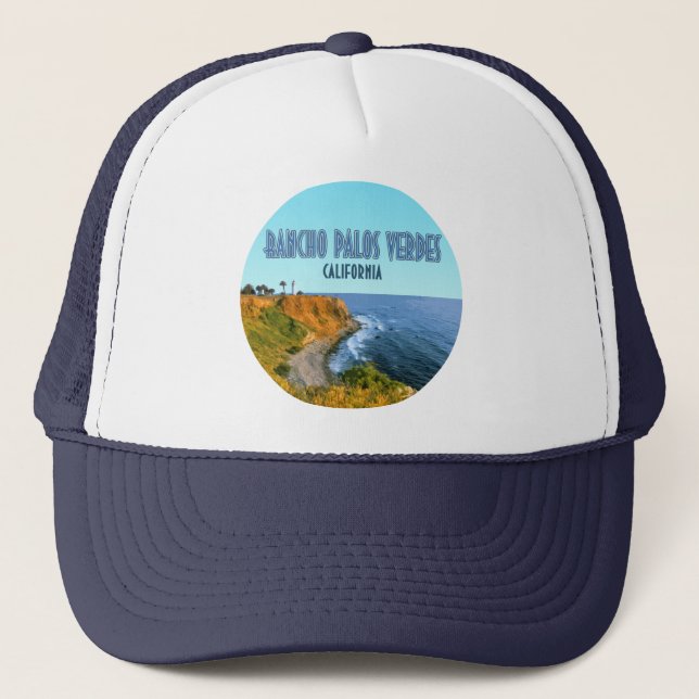 Rancho Palos Verdes California Point Vicente Trucker Hat (Front)