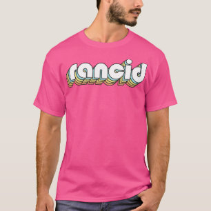 Rancid Retro Rainbow Typography Faded Style T-Shirt