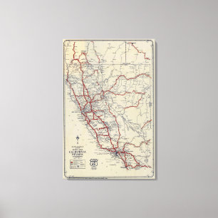 Rand McNally Junior Road Map California and Nevada Canvas Print