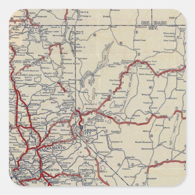 Rand McNally Junior Road Map California and Nevada Square Sticker (Front)