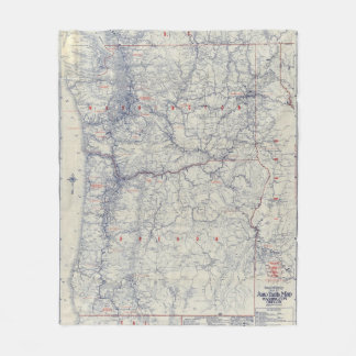 Rand McNally Official 1925 Auto Trails Map Fleece Blanket