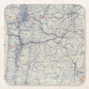 Rand McNally Official 1925 Auto Trails Map Square Paper Coaster