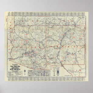 Rand McNally Official 1925 Auto Trails Poster
