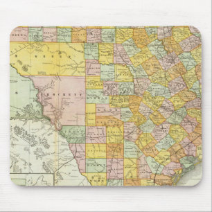 Rand McNally Railroad And County Map Of Texas Mouse Mat