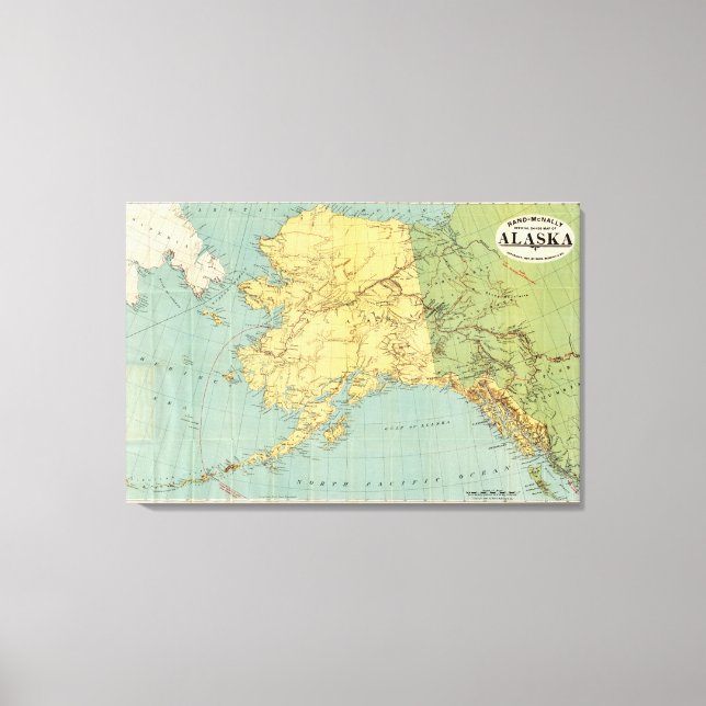 Rand McNally's Map Of Alaska Canvas Print (Front)