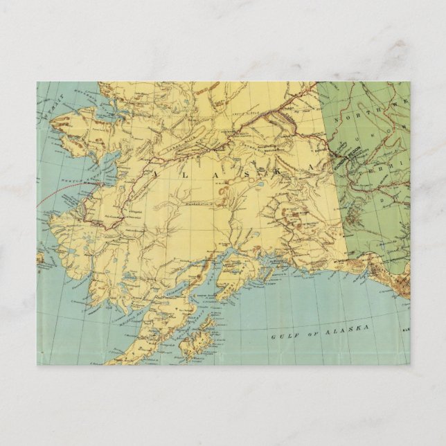 Rand McNally's Map Of Alaska Postcard (Front)
