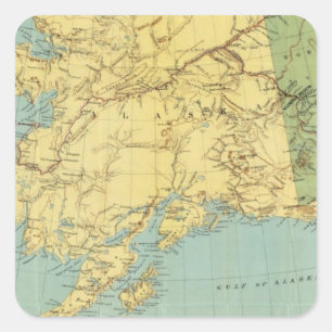 Rand McNally's Map Of Alaska Square Sticker