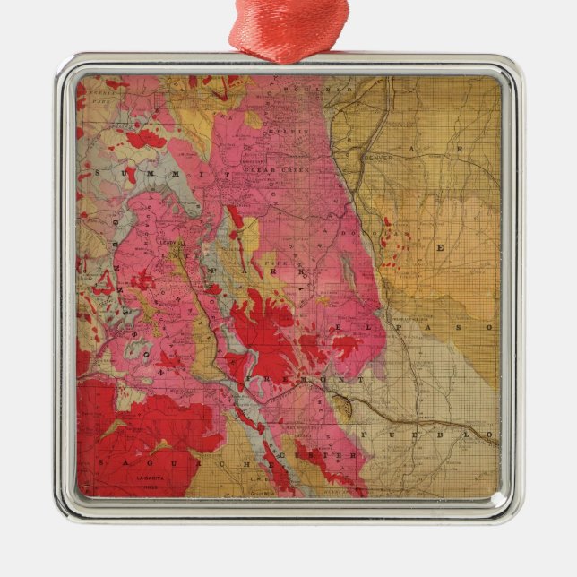 Rand McNally's new geological map Metal Tree Decoration (Front)