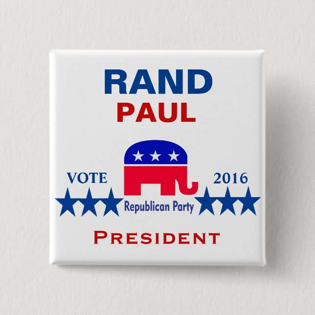 Rand Paul for President 2016 15 Cm Square Badge (Front)