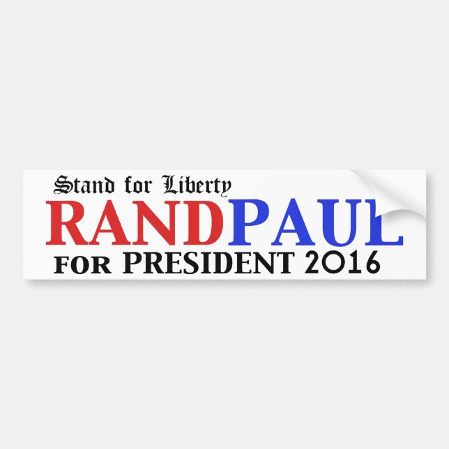 Rand Paul for President 2016 bumper sticker (Front)