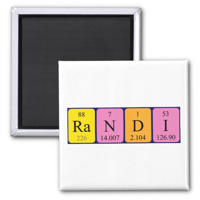 Randi periodic table name magnet (Front)