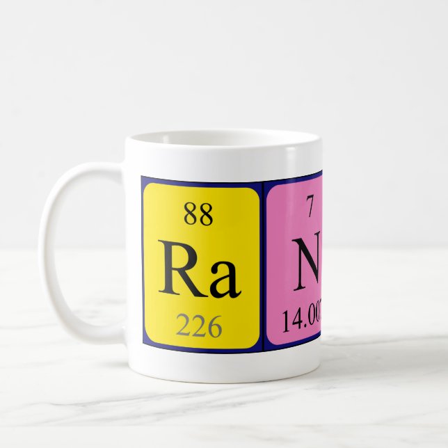 Randi periodic table name mug (Left)