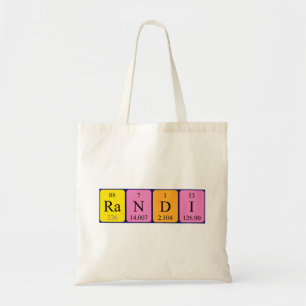 Randi periodic table name tote bag