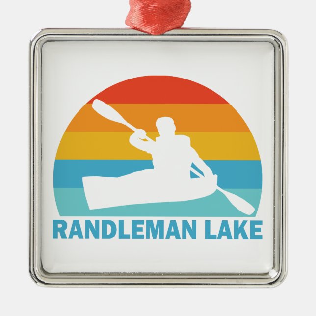Randleman Lake North Carolina Kayak Metal Tree Decoration (Front)