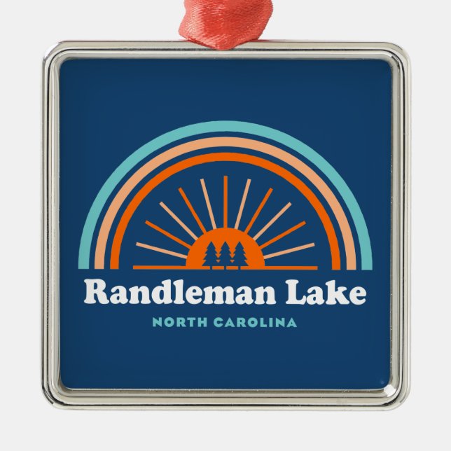 Randleman Lake North Carolina Rainbow Metal Tree Decoration (Front)