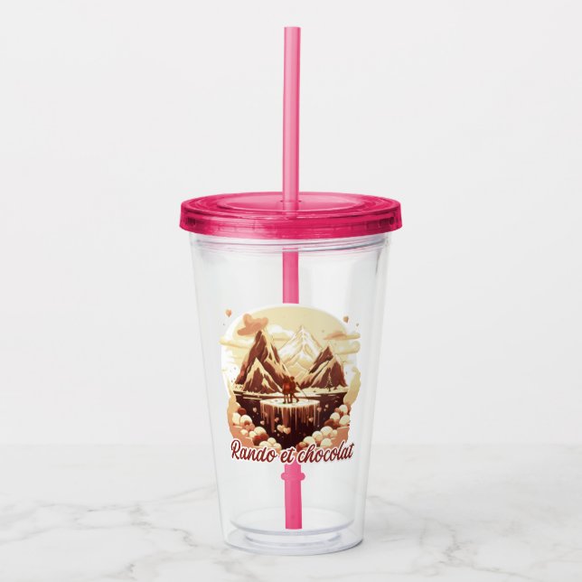 Rando and chocolate acrylic tumbler (Front)