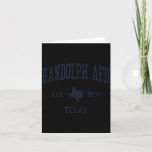 Randolph Afb Tx Jn1 Vintage Athletic Blue Design  Card