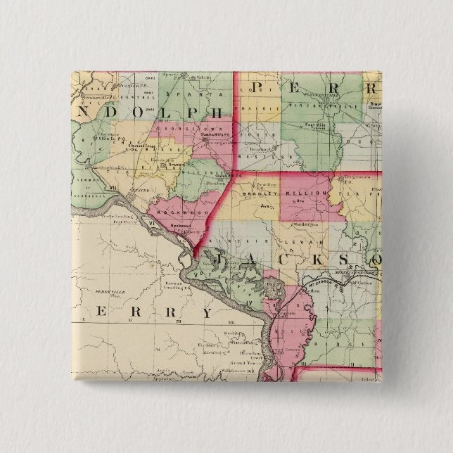 Randolph, Perry, Jackson counties 15 Cm Square Badge (Front)