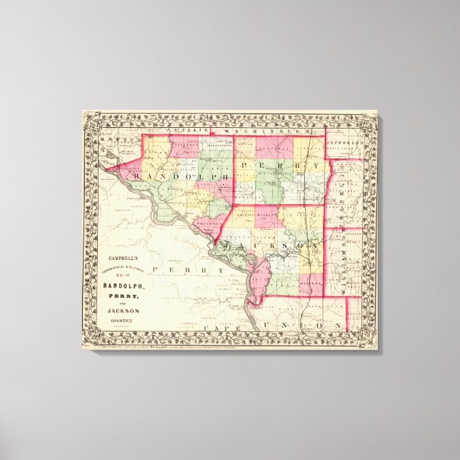 Randolph, Perry, Jackson counties Canvas Print (Front)